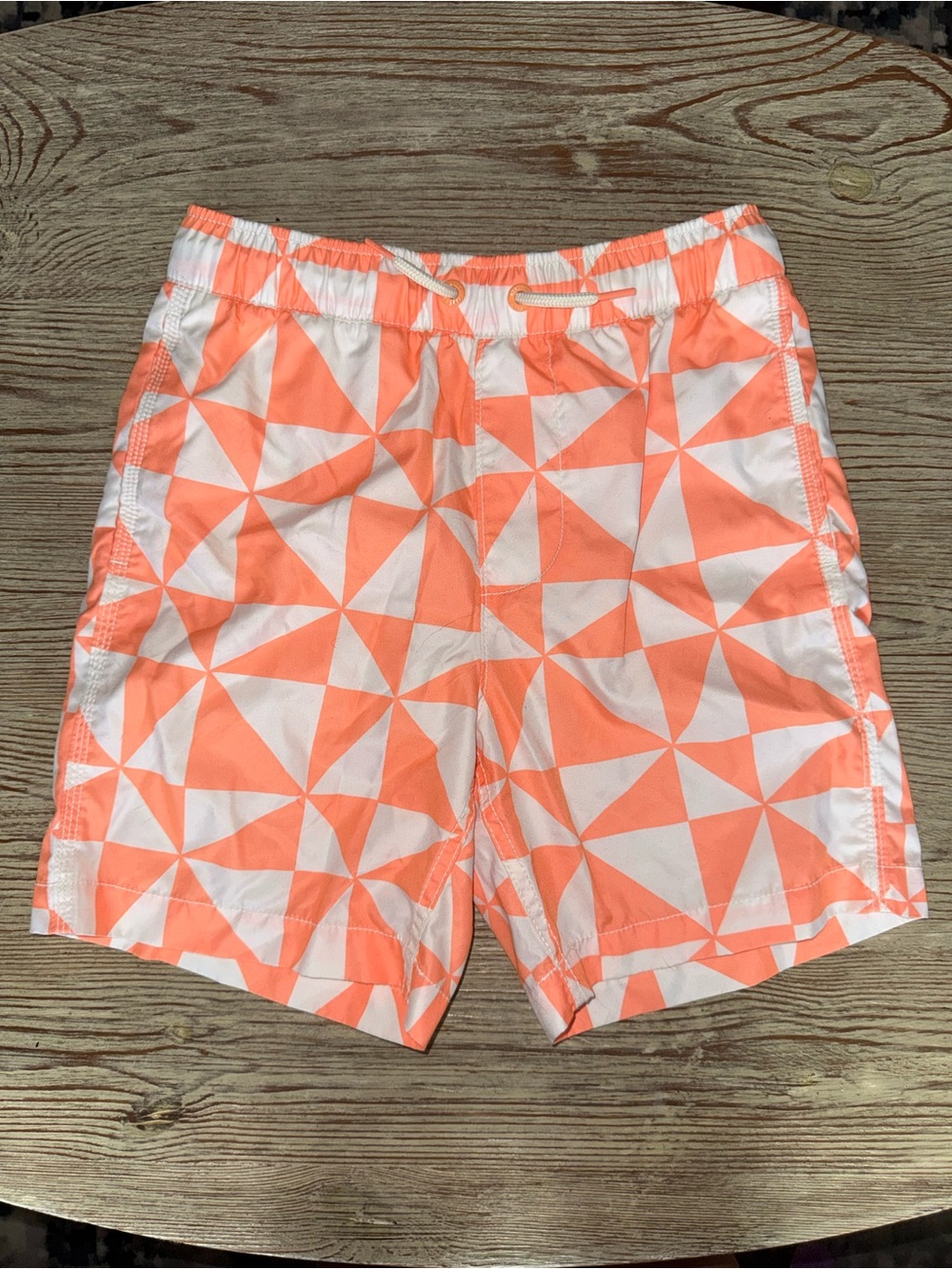 NWOT Gap Kids Boy’s Coral & White Geometric Swim Trunks size XL (12)